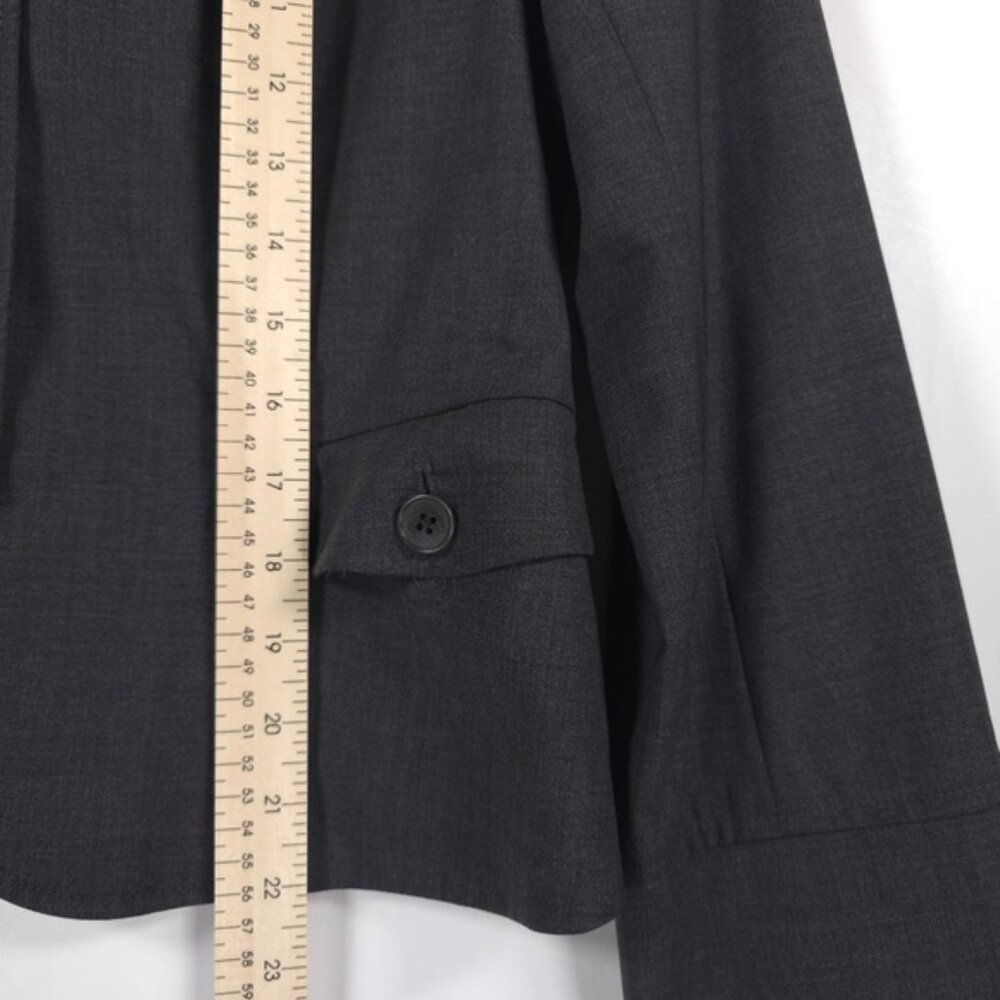 Theory Wool Blend Usamade Button Up Collared Crop… - image 7